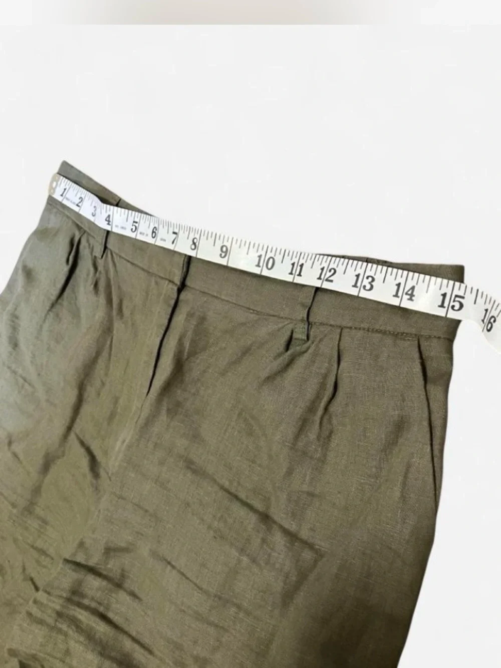 Quince Olive Green Wide-Leg Linen Chinos Womens Size 8